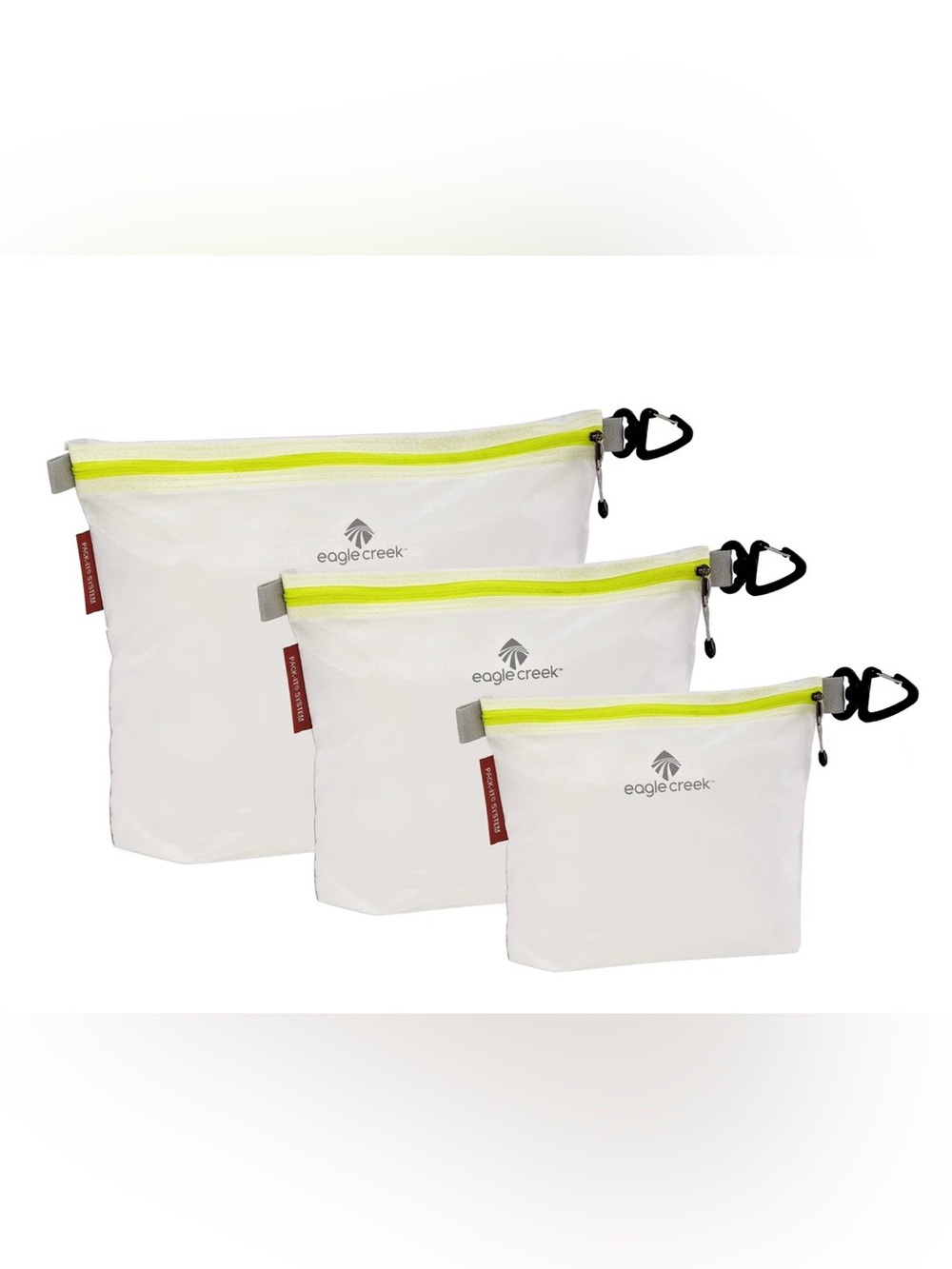 eagle creek White and Neon Yellow Travel Packing Pouches (Set of 3)